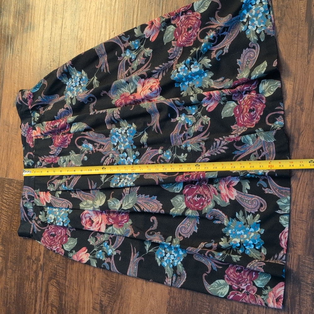 Vtg 90's Floral Button Down Midi Skirt High Waisted Feminine Cottagecore L/XL - Picture 12 of 13
